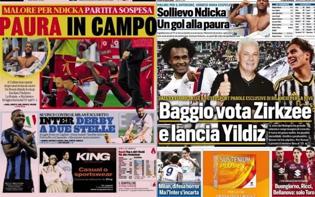 front pages 15 april sassuolo