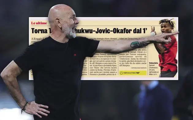 Pioli Sassuolo-Milan XI