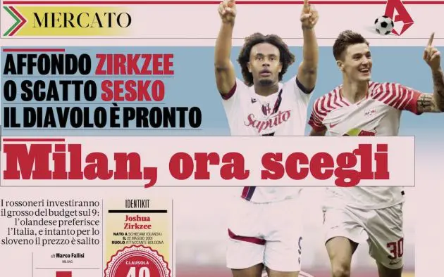 gazzetta zirkzee sesko