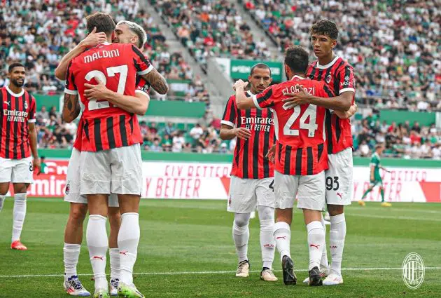 AC Milan players vs Rapid Wien