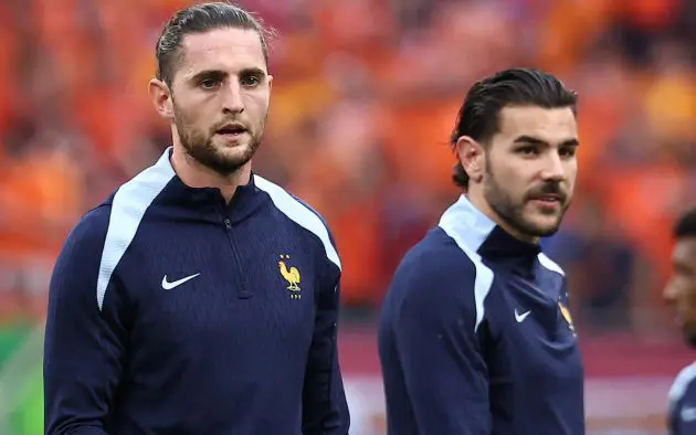 Adrien Rabiot (L) and France's defender #22 Theo Hernandez