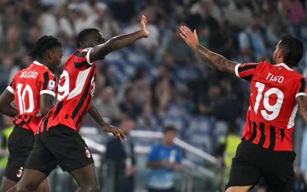 Milan celebrate second goal vs Lazio