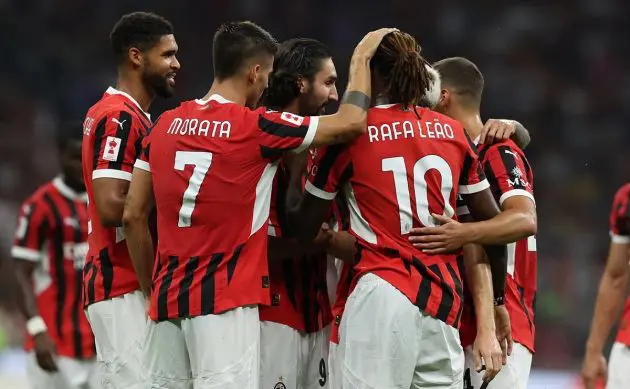 AC Milan players celebrate