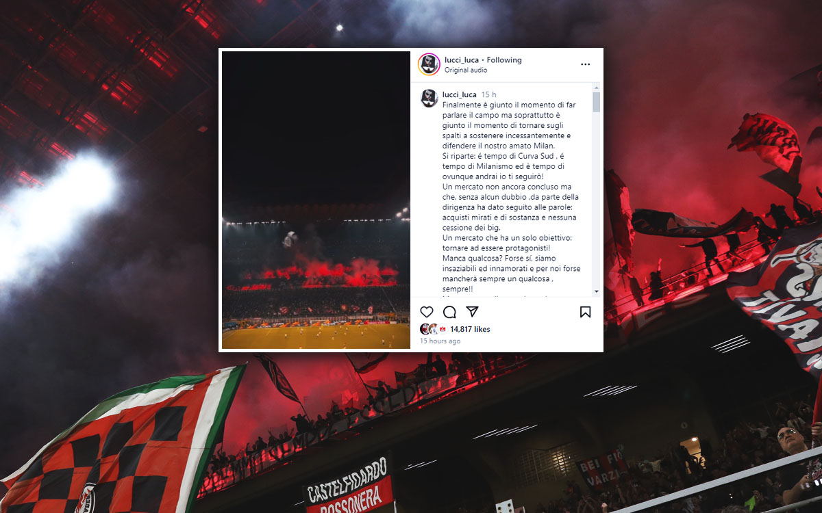 Curva Sud message Milan-Torino