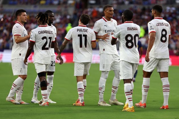 ac milan players celebrate