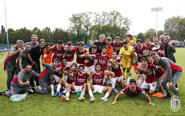 Milan Primavera after beating Inter