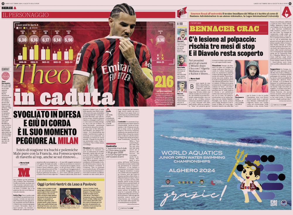 gazzetta dello sport 9 september