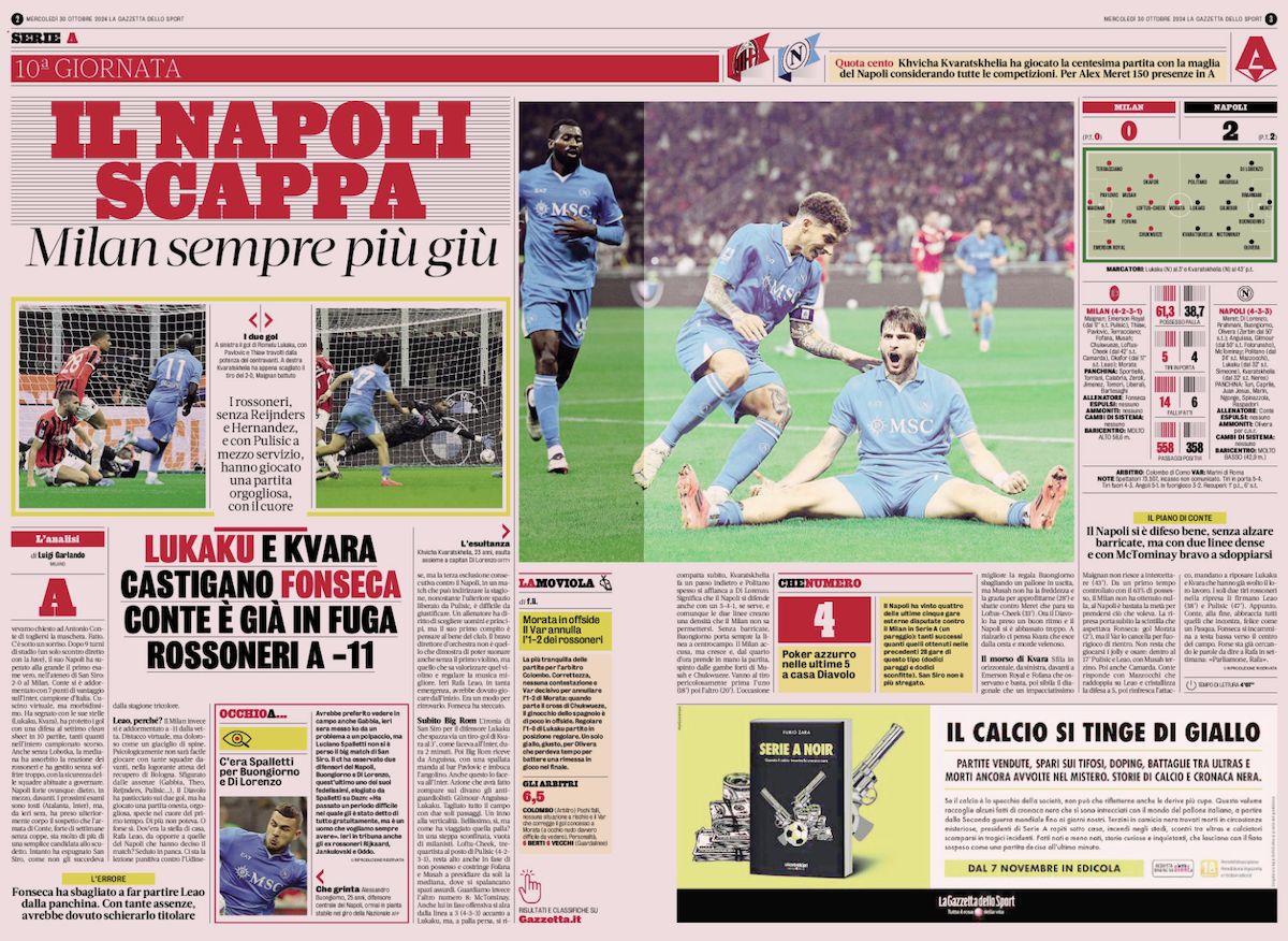 Gazzetta dello sport 30 october