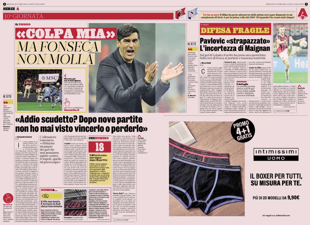 Gazzetta dello sport 30 october