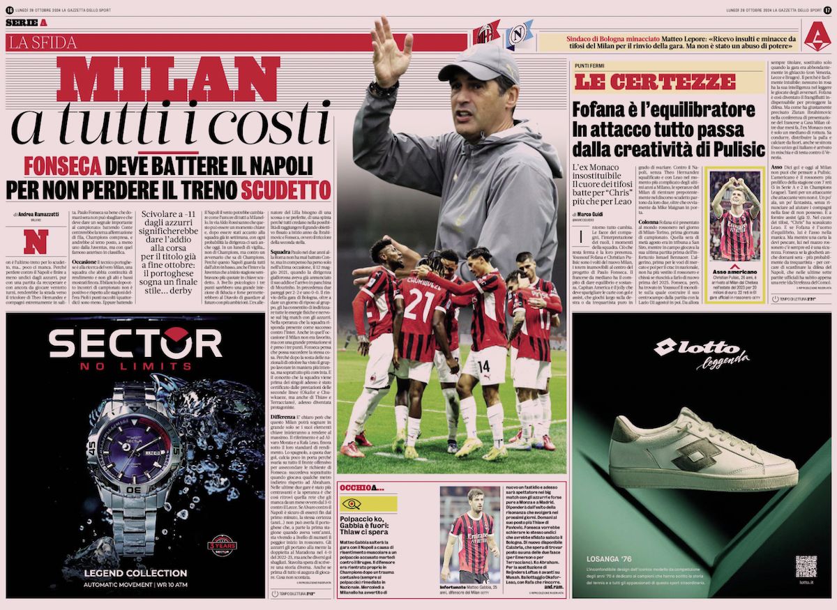 gazzetta dello sport 28 october