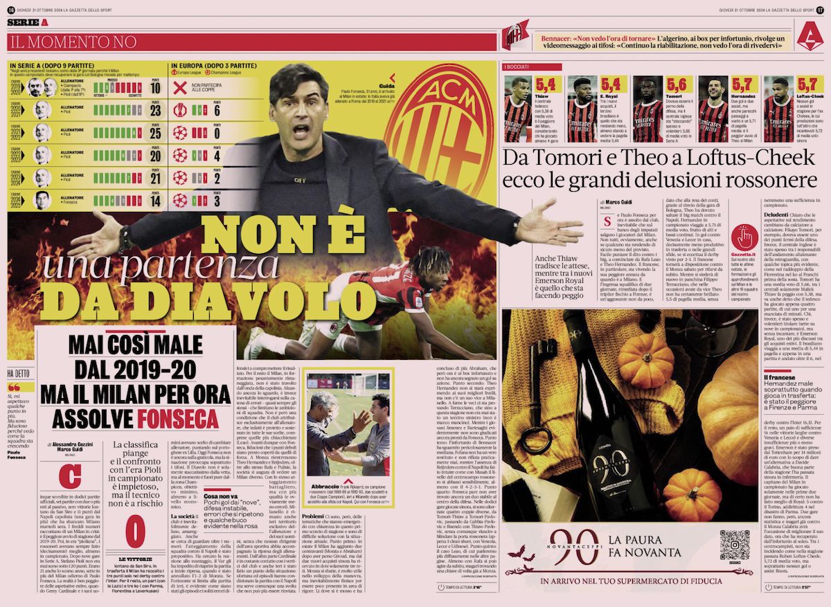 gazzetta dello sport 31 october