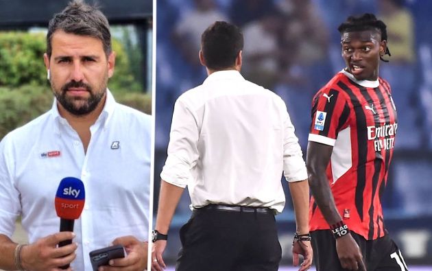 Paulo Fonseca coach of AC Milan and Rafael Leao