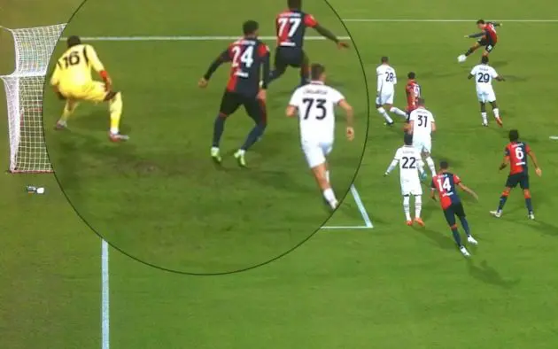 zortea goal cagliari milan luvumbo