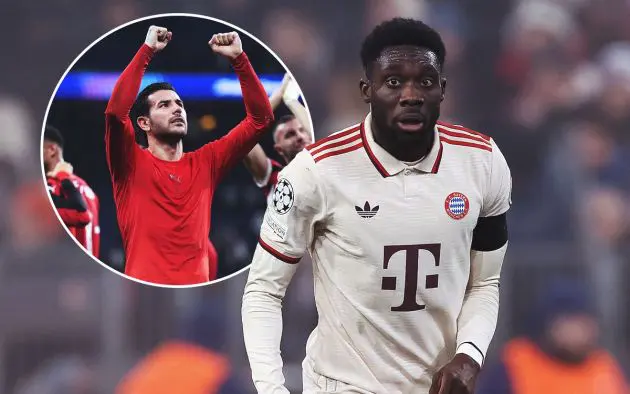 Alphonso Davies of Bayern Munich Theo Hernandez of AC Milan