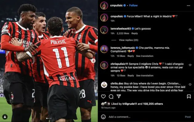 social media real madrid milan
