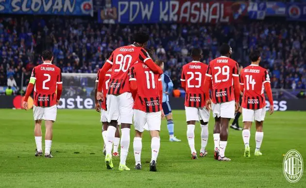 AC Milan players vs. Slovan Bratislava