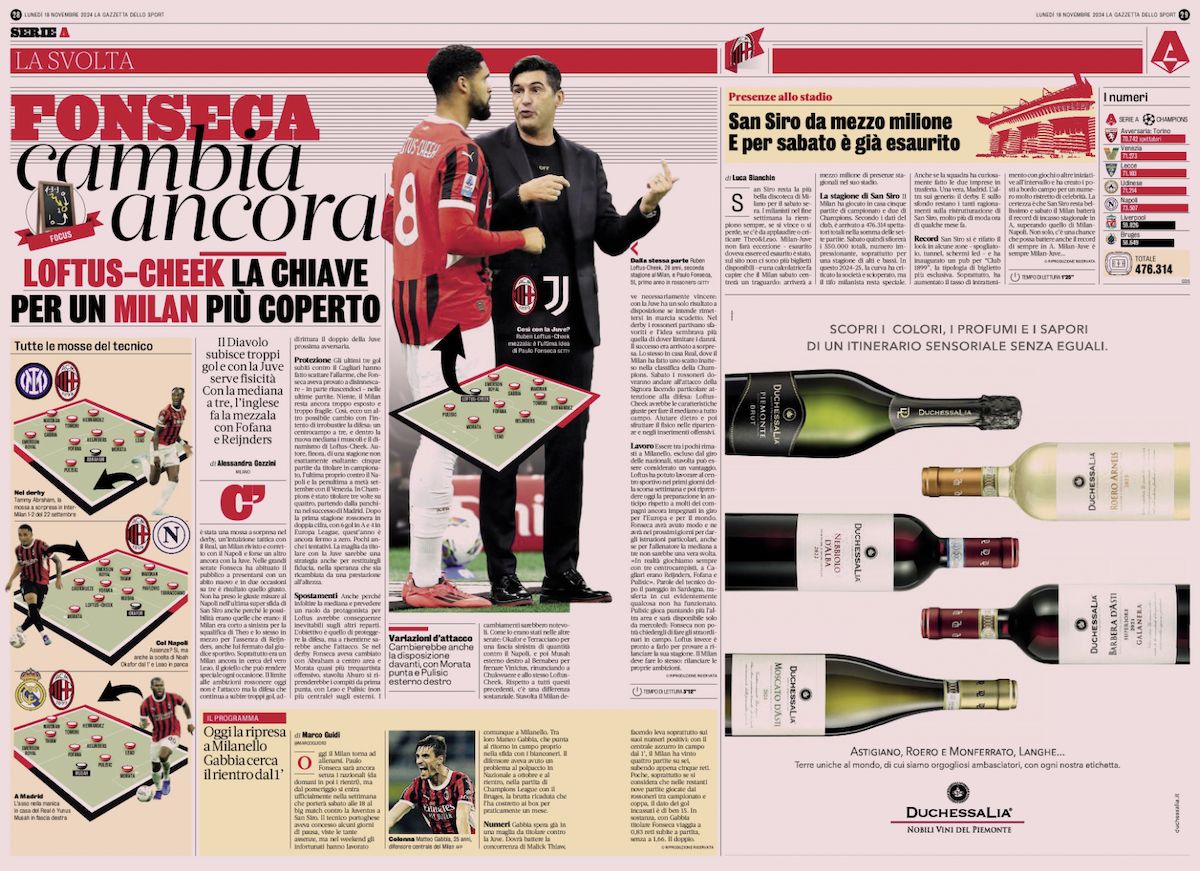 gazzetta dello sport 18 november
