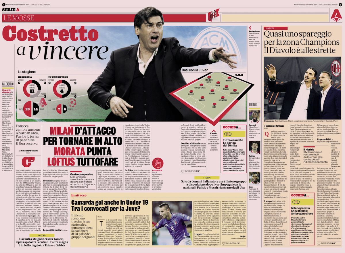gazzetta dello sport 20 november