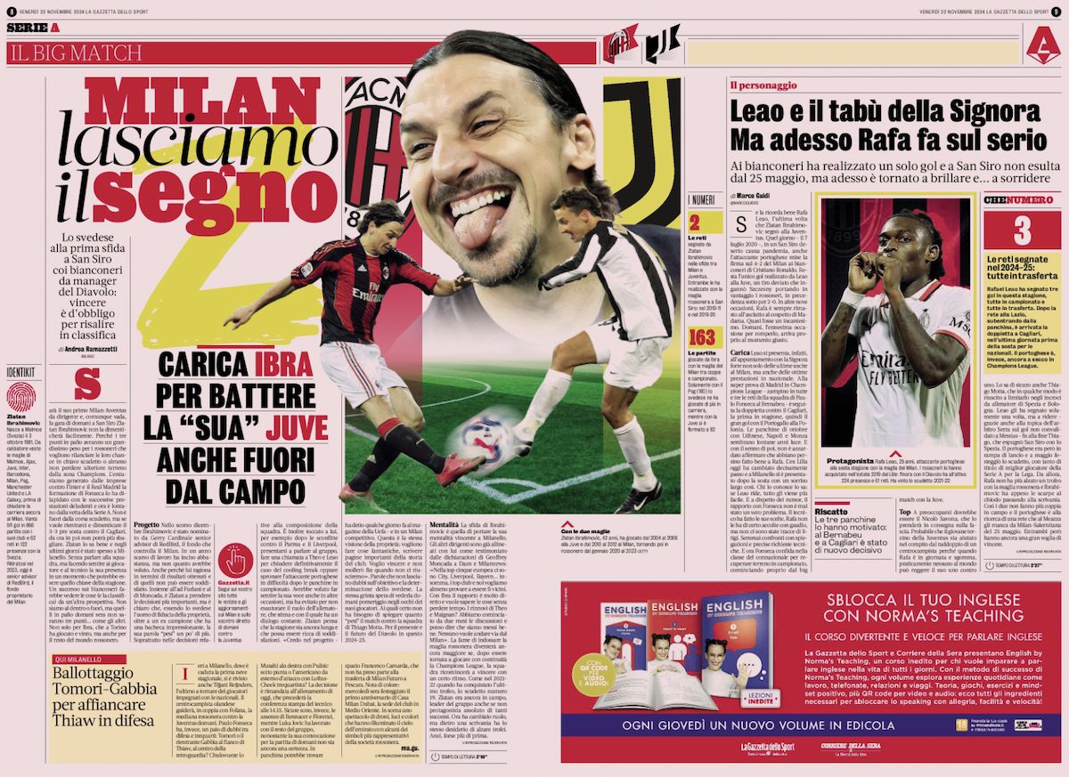 gazzetta dello sport 22 november