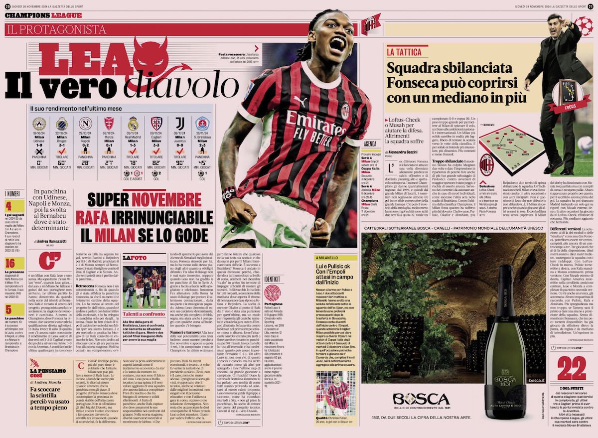 gazzetta dello sport 28 november