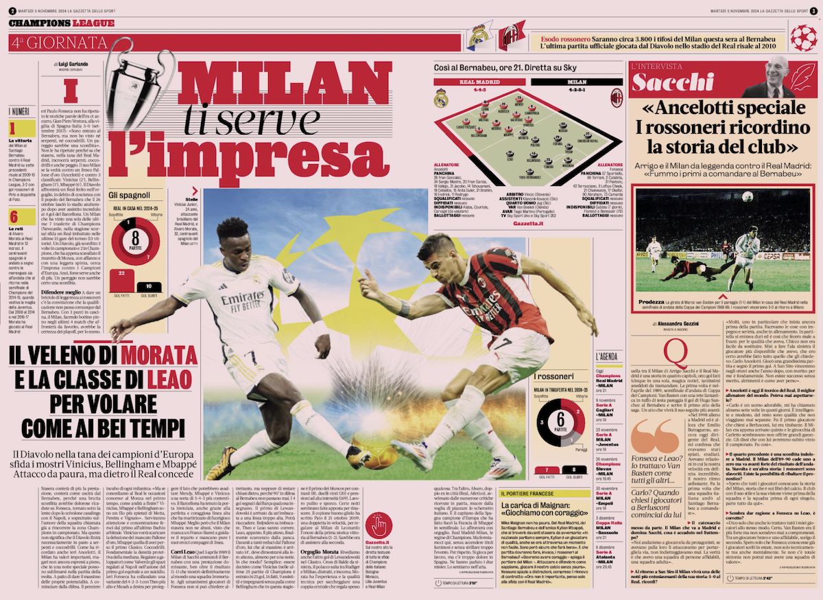 gazzetta dello sport 5 november