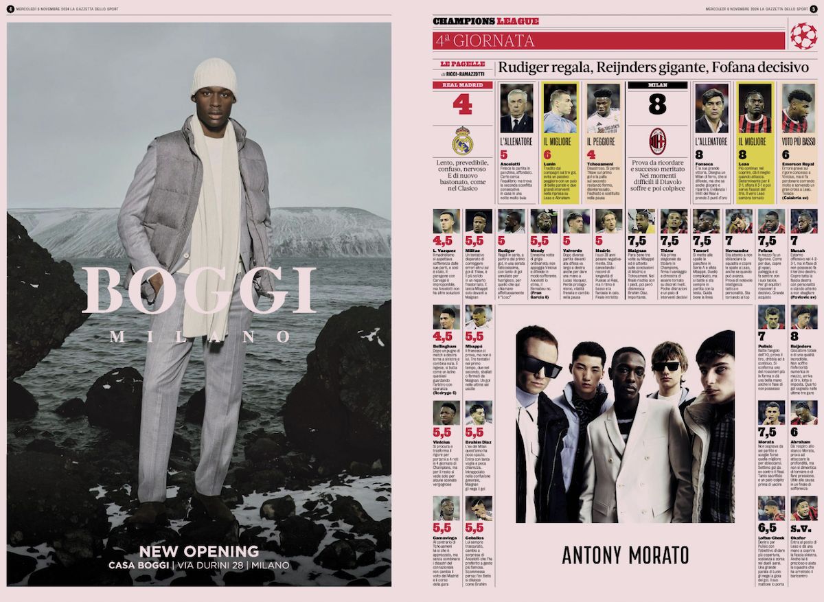 gazzetta dello sport ratings real madrid