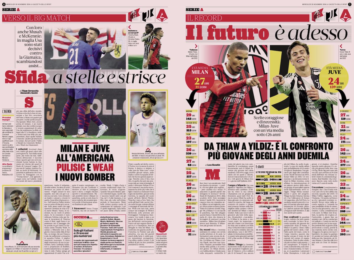 gazzetta dello sport usa juventus 