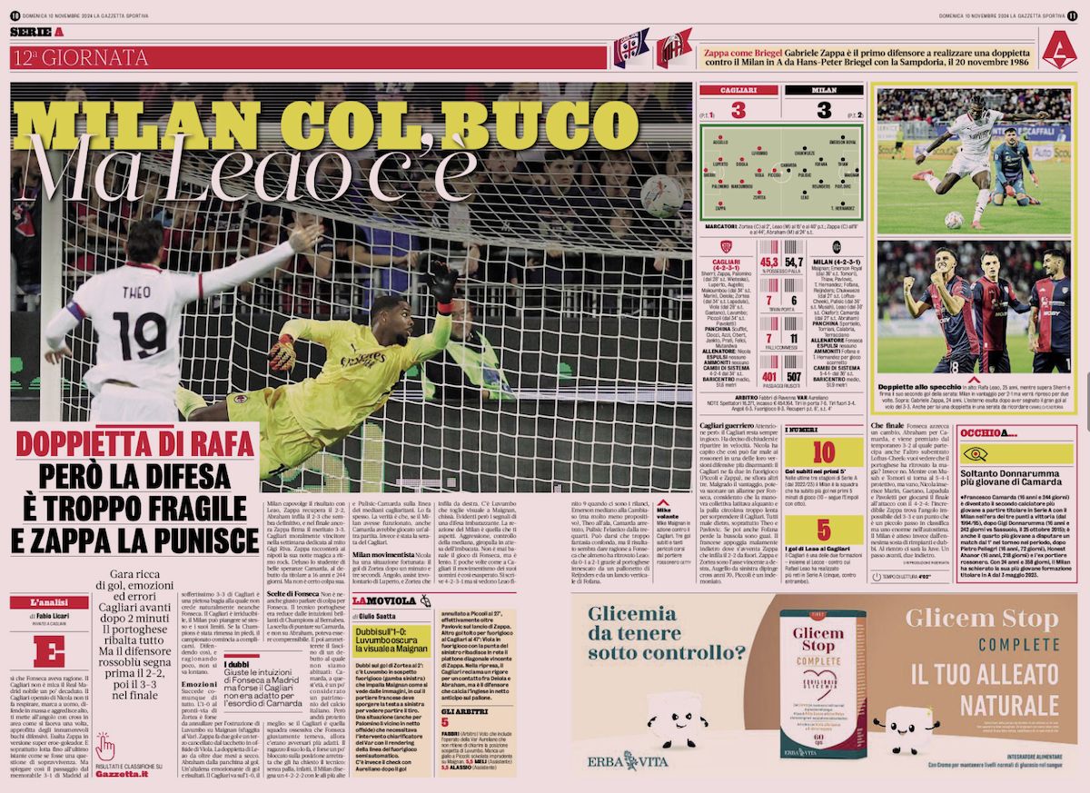 la gazzetta dello sport 10 november