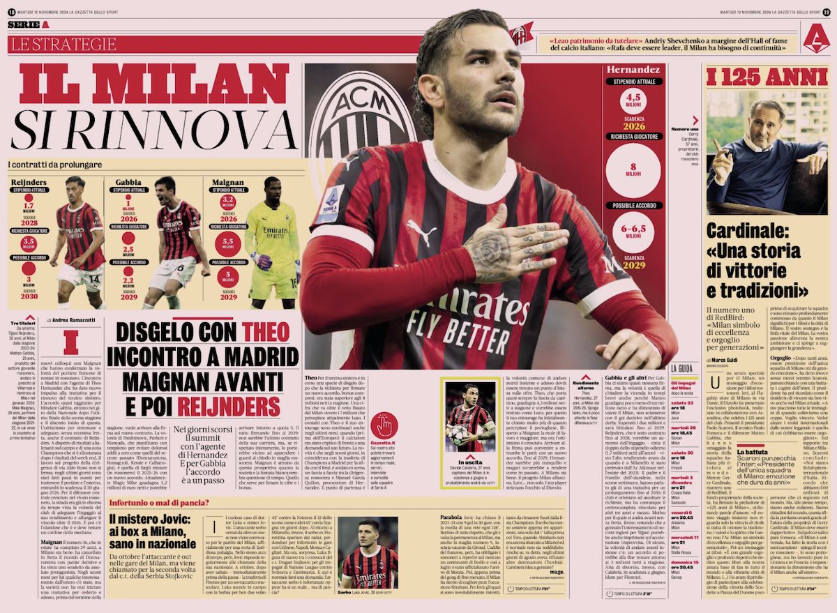 la gazzetta dello sport 12 november