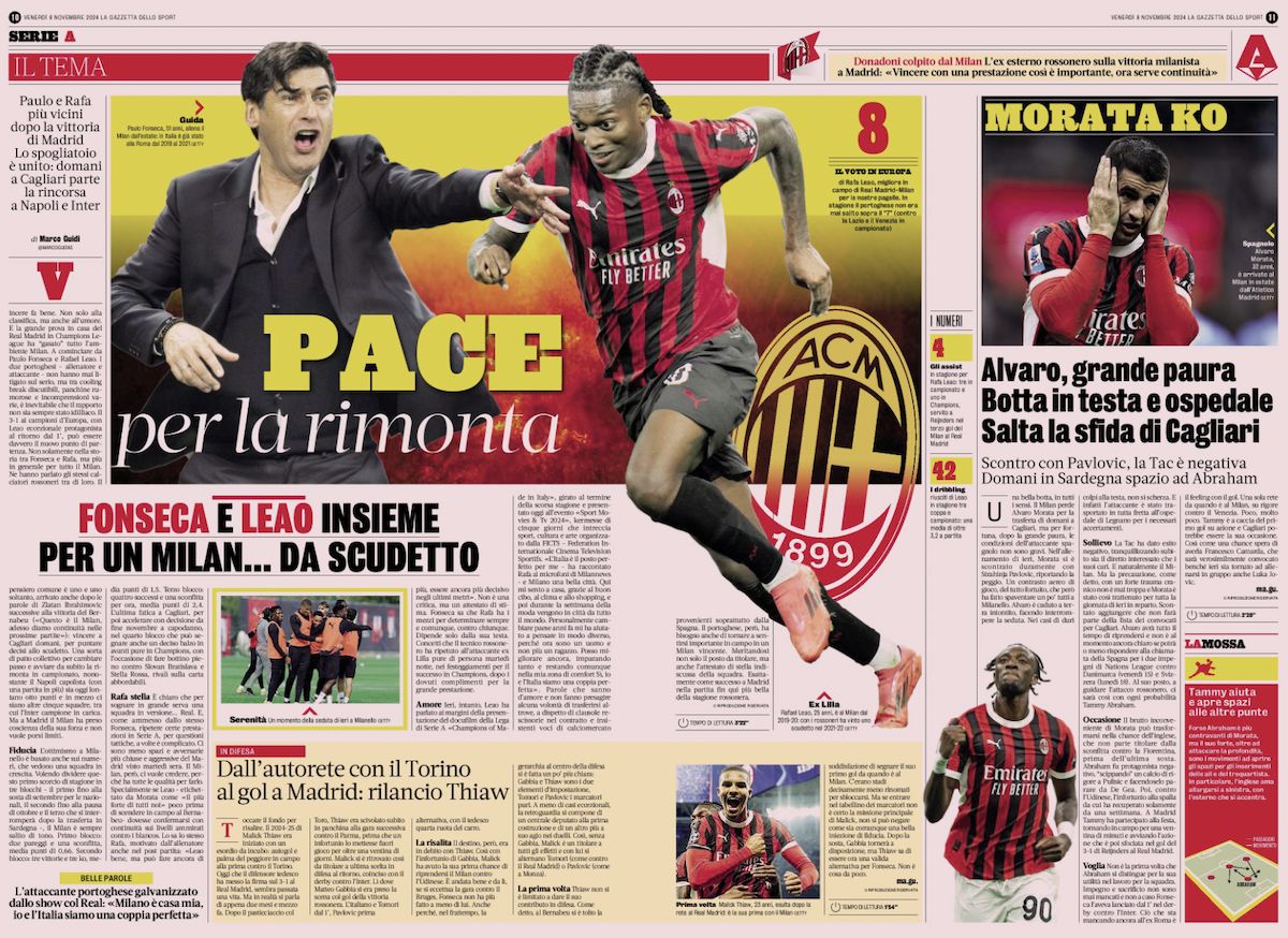 la gazzetta dello sport 8 november