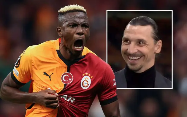 Osimhen and Ibrahimovic smile
