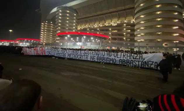 Curva Sud banner vs. Milan
