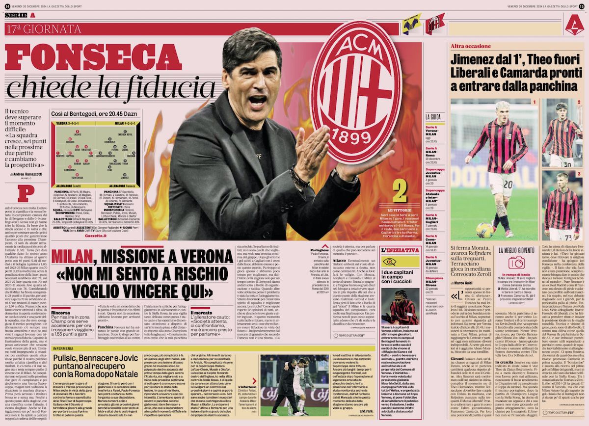 gazzetta dello sport 20 december