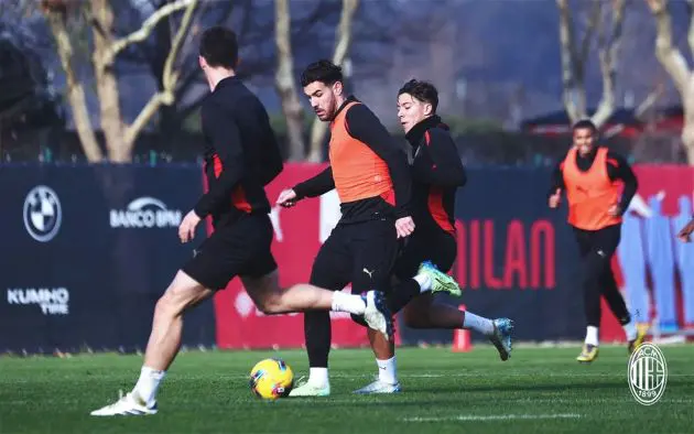Theo Hernandez training Milanello