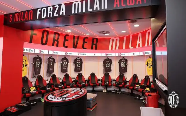 ac milan red star dressing room