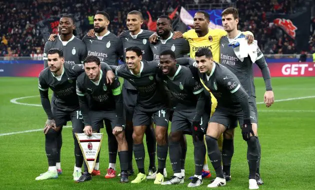 Milan players pre Red Star clash