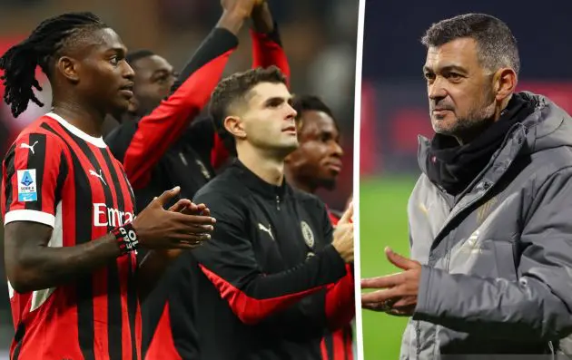 Rafael Leao and Christian Pulisic of AC Milan