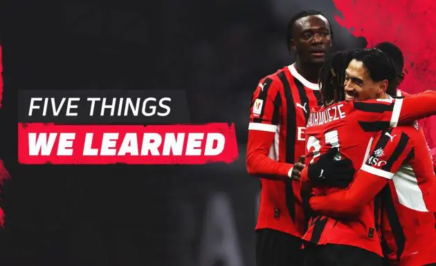 five things ac milan 6-1 sassuolo