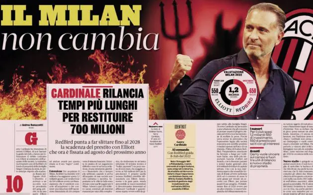 gazzetta cardinale milan doesn't change