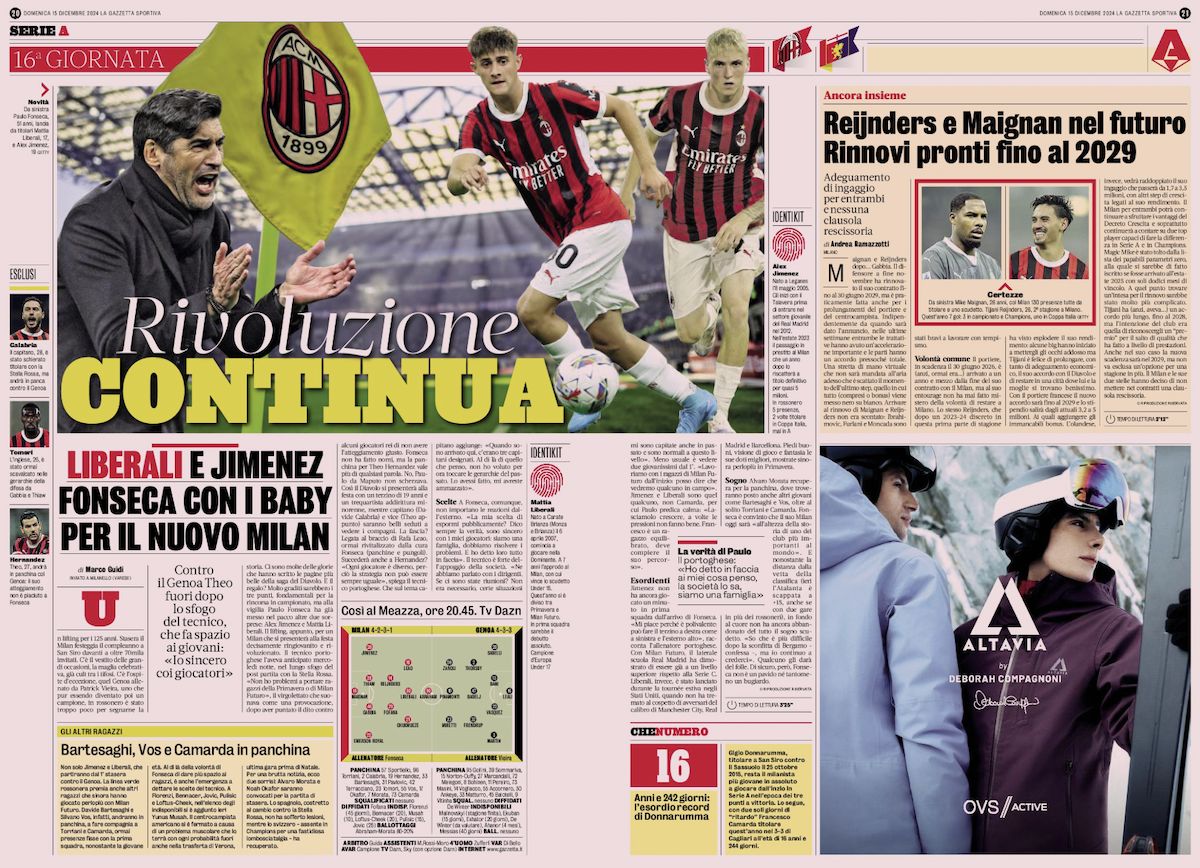 gazzetta dello sport 15 december