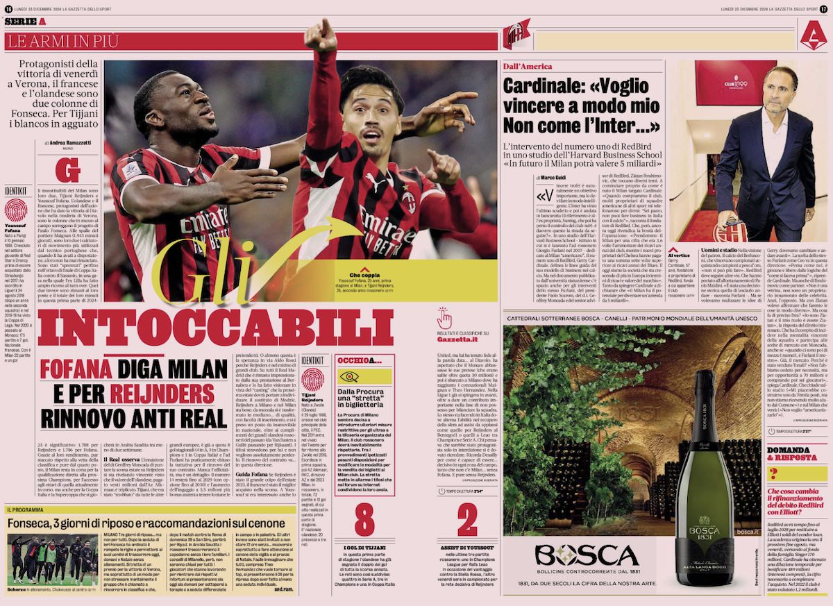gazzetta dello sport 23 december