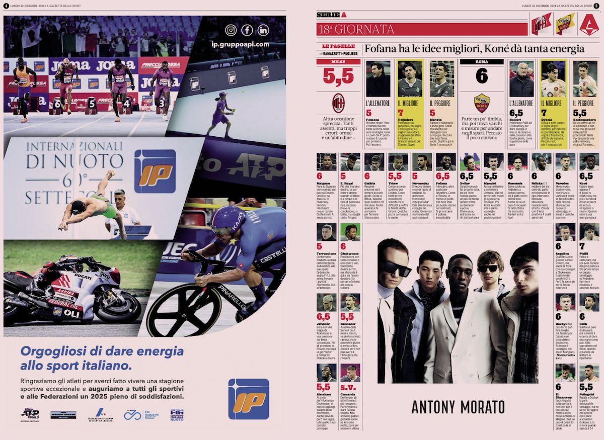 gazzetta dello sport ratings roma