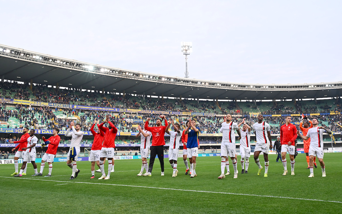 AC Milan players celebrate