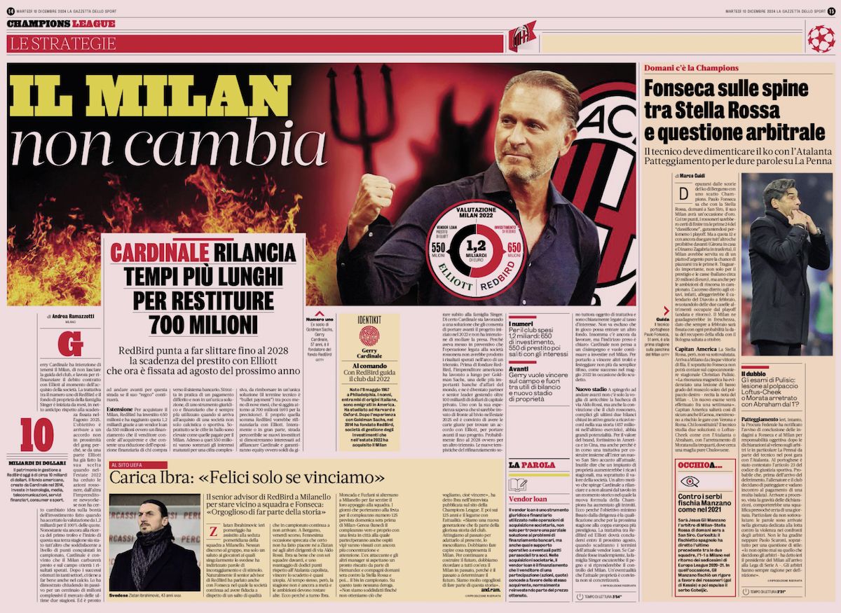 la gazzetta dello sport 10 december