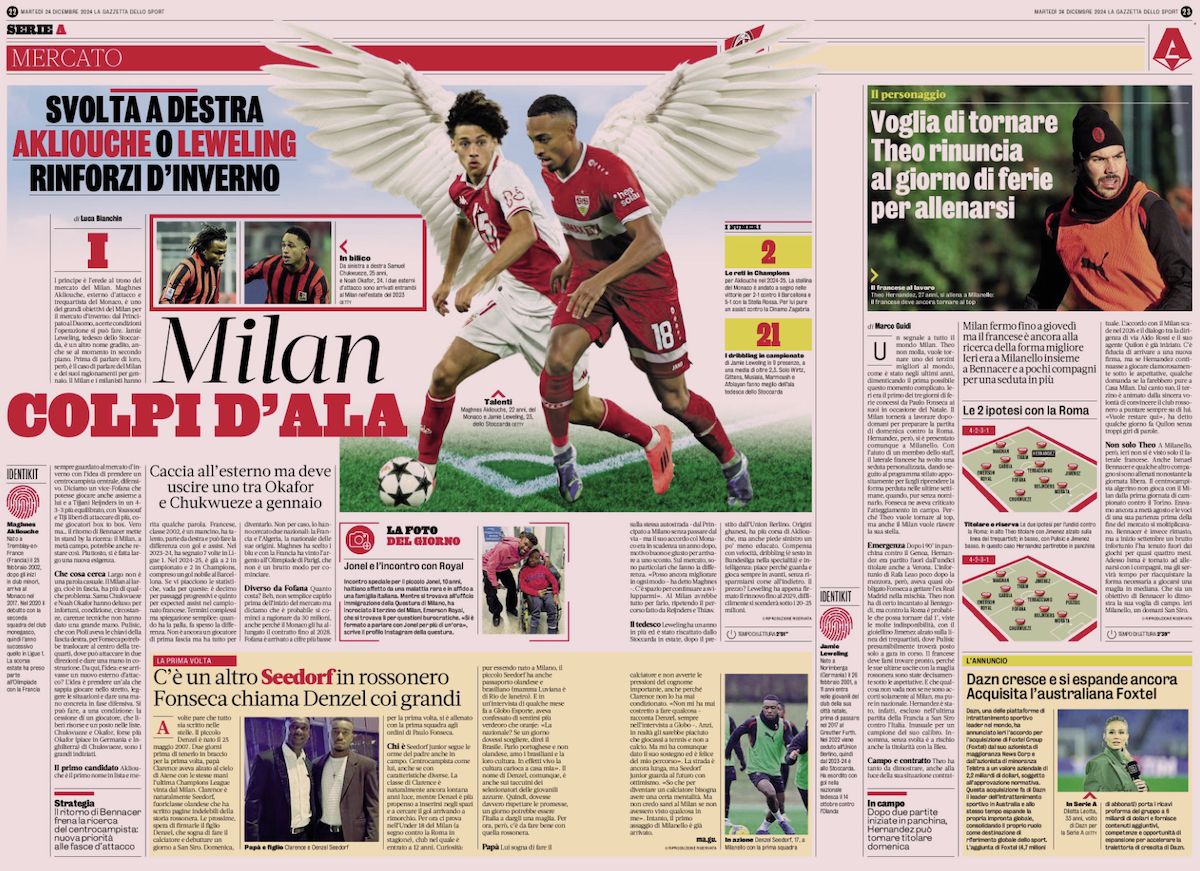 la gazzetta dello sport 24 december
