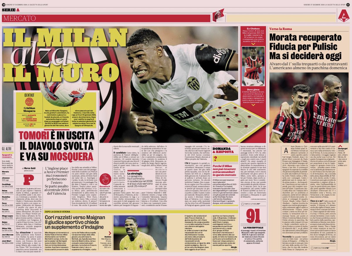 la gazzetta dello sport 27 december