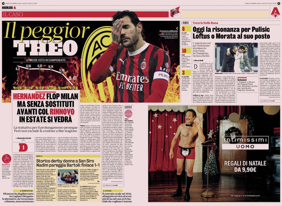 La Gazzetta dello Sport, 9 декабря