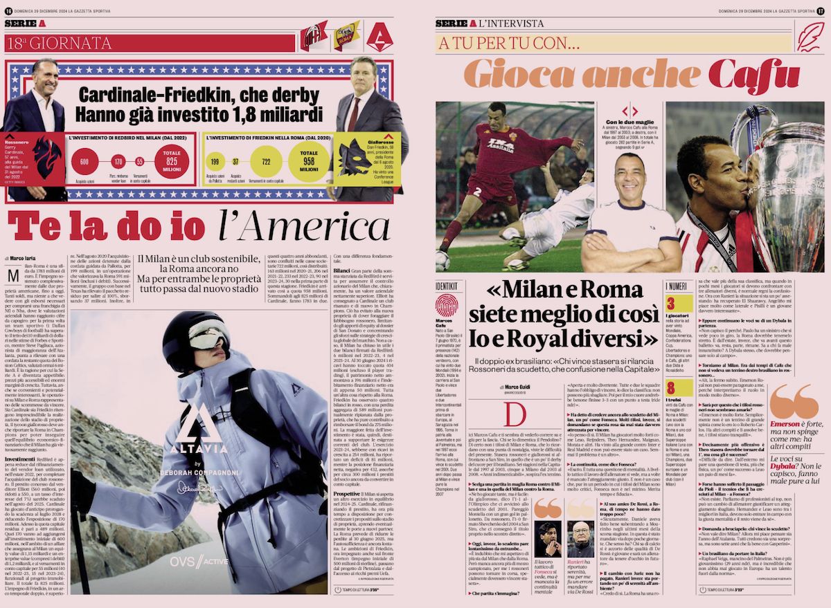 la gazzetta milan roma ownerships