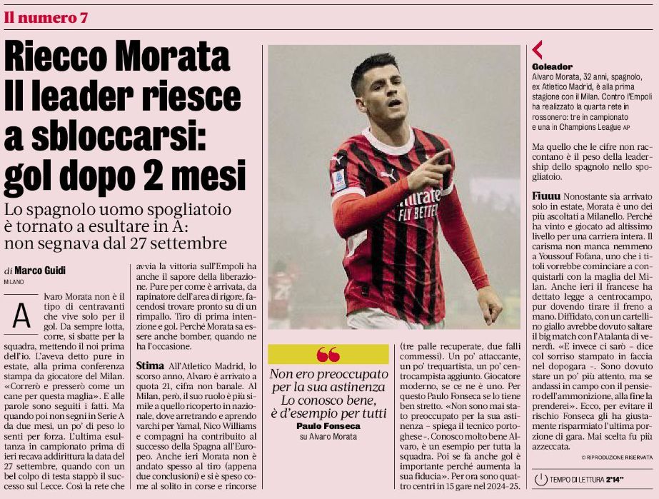Morata gazzetta Empoli
