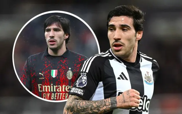 Sandro Tonali of Newcastle ac milan